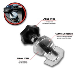 Performance Tool W86555 - Heavy Duty Wiper Arm Puller Tool for Easy Removal without Damage - Heat Treated Alloy Steel for Most Cars and Light Trucks