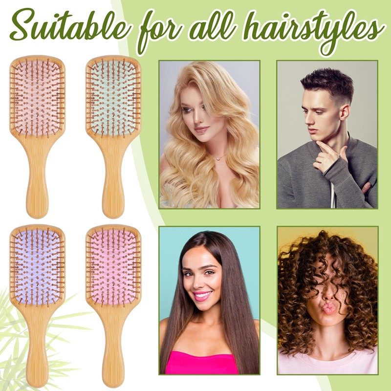 Tessco for you 24 Pcs Bamboo Hair Brushes Bulk for