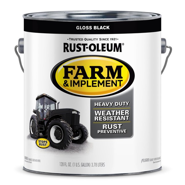 Rust-Oleum 280165 Farm & Implement Enamel Paint, Gallon, Gloss Black