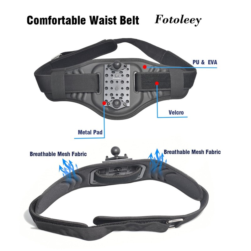 Fotoleey Updated Back Bar Waist Strap Mount for Insta360 X5/X4/X3/X2