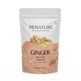 Organic Ginger Powder by mi nature (Zingiber officinale Roscoe)(Sonth Powder) | 227g(8 oz) (1/2lb) | Non-GMO, Vegan, Gluten Free | Used In kitchen as a spice | Adds Flavour and aroma| From India