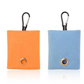 CULEO Kotbeutel für Hunde, 2 Stück Hundekotbeutelhalter, Hundekotbeutelspender mit Karabiner tragbarer Haustierkotspender für die Leine (Blau, Gelb)