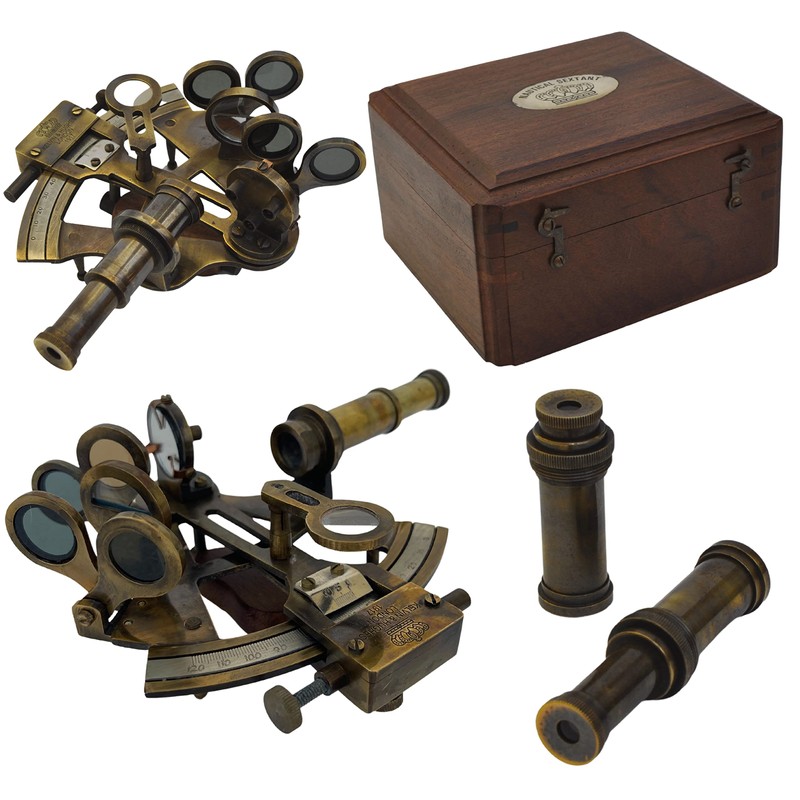 Medieval Replicas 5 inch Marine Sextant Large Brass Navigation Instruments