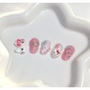 [Premium handmade embossed nail] Pink angel cat - Coffin Egg