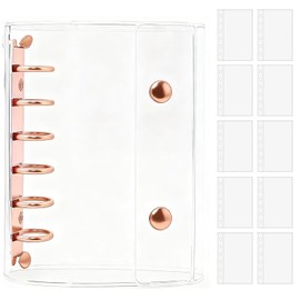 Sticker Album Transparent A7 Size Removable Girls Sticker Binder Sticker Notebook Clear Binder 6 Holes Sticker Storage Fan Activity Goods Sticker Sheet 10-Piece Set (Purple)