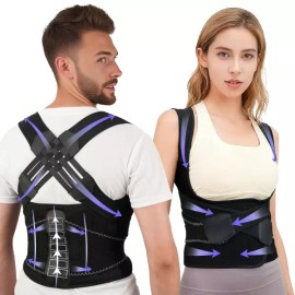 여성과 남성을 위한 허리 보조 자세 교정기 바로 세우기 즉각적인 - 척추 측만증 L [Back Brace L] Instant Posture Corrector Waist Support for Women and Men - Scoliosis L [Back Brace L]