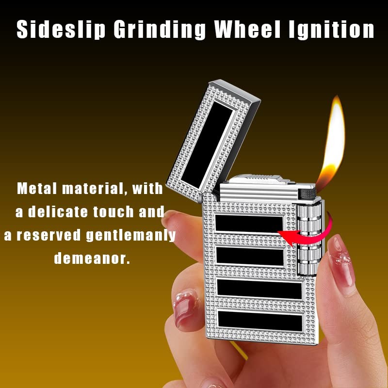 Cigar Lighters Soft Flame Lighter Retro Grinding Wheel Traditional Butane