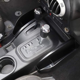 Savadicar GearTray - Caja de almacenamiento lateral para consola de cambio de engranajes, bandeja organizadora de transmisión automática para Jeep Wrangler JK JKU 2011-2018, accesorios interiores, negro, 2 unidades