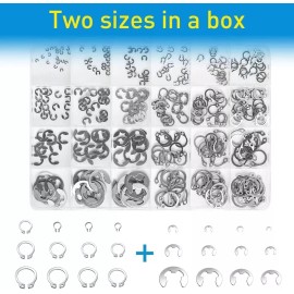 Unbranded 327Pcs Stainless Steel E-Clip Circlip Kit Retaining Ring Assortment Set 24 Sizes