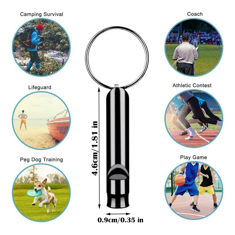5 * Safety Whistle, Emergency Whistle Survival Emergency Mini Whistle Aluminium