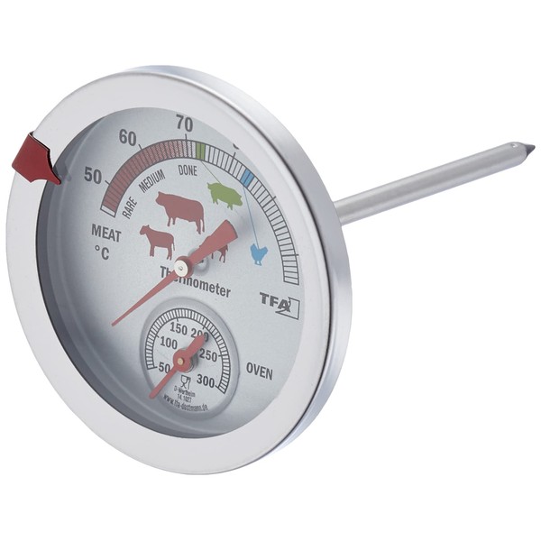 TFA Dostmann 14.1027 Analogue Roasting / Oven Thermometer Stainless Steel Silver