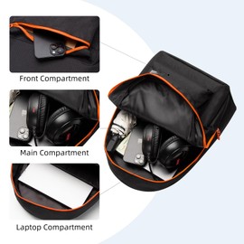 DOMAT Backpack Lightweight Laptop Bag 22L for Daily Worked Hiking Large Capacity Outdoor Sports Bag Travel Bag Daypack for Men Women, black
