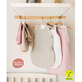 Ehrenkind® Baby Sleeping Bag Round 2.5 TOG Organic Cotton All-Year Sleeping Bag Baby Size 62/68 Colour Jade Drops Oeko-Tex Sleeping Bag Winter and Summer Sleeping Bag Children