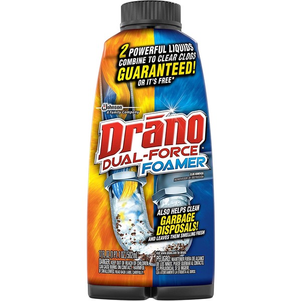 Drano Dual-Force Foamer Clog Remover, 17 fl oz
