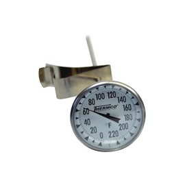 Thermco ACCP220F Bi-Metal Dial Pocket Thermometer, 1" Dial Size, 5" Stem with Cover, 0° to 220°F Range, 2.0°F Division, 2" Immersion