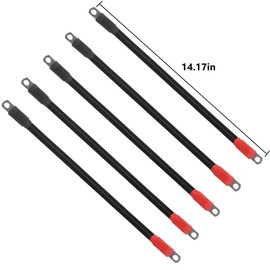 WLOOD Golf Cart Battery Cable Set for Club Car DS 1995-Up 48 Volt, 4 Gauge Welding Cable(Set of 5)