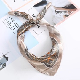 Unbranded 4PCS 23” Satin Bandanas for Women Head Scarf Like Silk Scarf Neck Hair Scarf