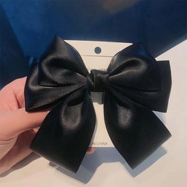 Red Hair Bow for Women Girl Christmas Valentines Day Bow Hair Clips Alligator Large Bowknot Barrettes Hair Accessories TSFJ82 (Black)