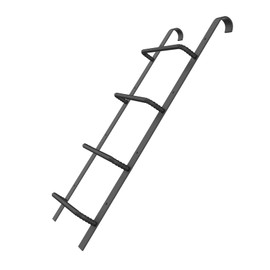 4-Rung Window Well Ladder, Heavy Duty Steel Basement Egress Ladder, Fire Escape for Emergency Home Safety(45.2" Lx17.9 W, Hooked, Matte Black)