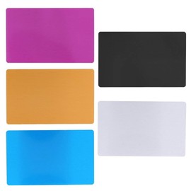 Yosoo Pack of 50 Metal Business Cards Accessories for Customers Laser Engraving DIY Gift Cards 5 Colours (Black)