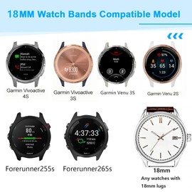 SUGARJAR Braided Bands Compatible with Garmin Venu 3s/Venu 2s,18mm Nylon Strap for Garmin Forerunner 255s/255s Music/Forerunner 265S,Vivoactive 4s/Vicomove 3s /Active s