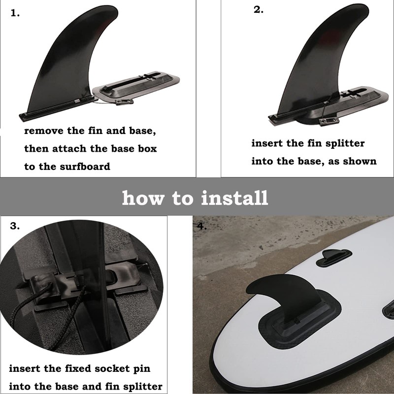 Jashem - Aleta de tabla de surf inflable de 9