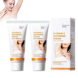 2PCS Achsel Aufhellungs Creme 60g，Vitamin C Aufhellende Creme, Whitening & Lighting Skin Cream, Knie, Ellbogen für Achselhöhlen, Ellbogen, Innere Oberschenkel, Knie und Körper