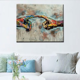 Tucocoo Entangled Hands Hello Graffiti DIY Oil Painting by Numbers for Adults Wall Decor Gift 16''x20''