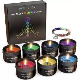 Chakra Candles with Premium Crystal and Healing Stones