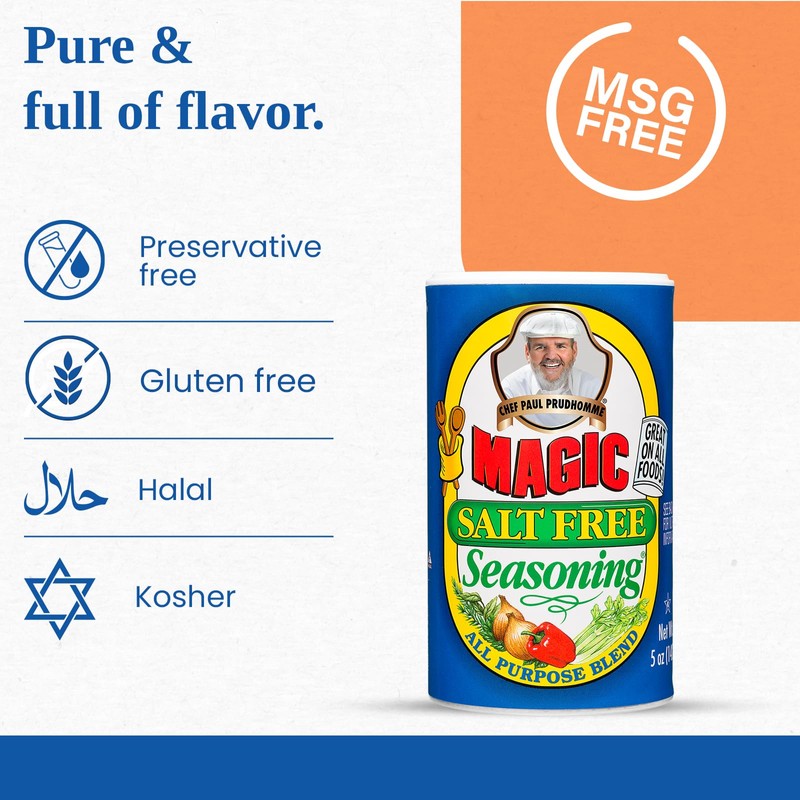 Chef Paul Magic Seasonings Blends Salt Free Seasoning | No