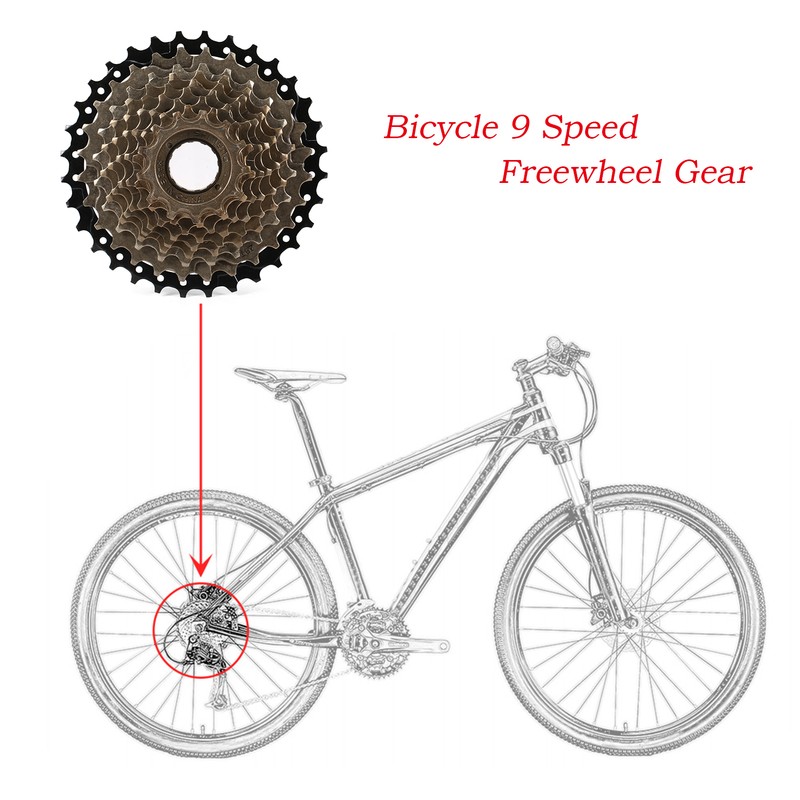 Threaded Steel 9 Speed 13-32T Freewheel Gear Flywheel Bicycle Parts