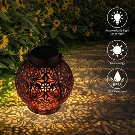 TOTITOM Outdoor Waterproof Solar Powered Hollow Hanging LED Light for Garden Landscape Decoration Solar Outdoor Lights Solar Outdoor Lights