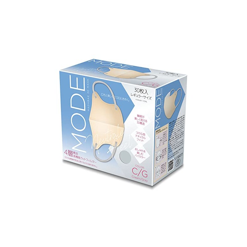 [Looks Great] 3D Mask Mode, Cream/Gray