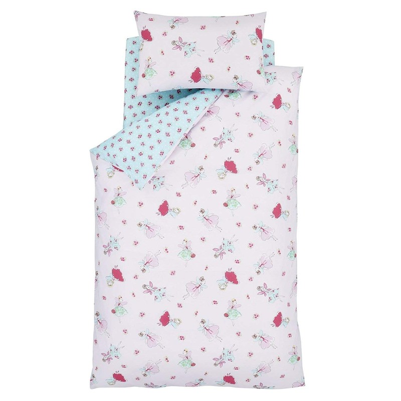 Catherine Lansfield Fairies Easy Care Single Duvet Set Pink