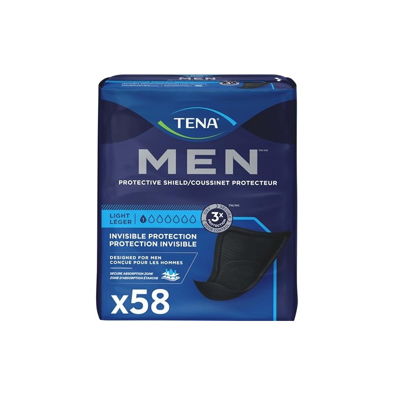 Tena Men Light Incontinence Protective Shield for Men, Bladder Control,
