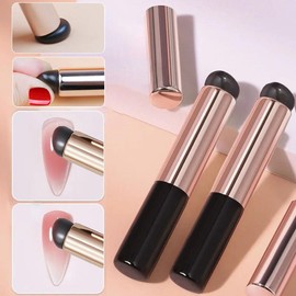 2pcs Reusable Silicone Nail Art Brushes Acrylic Nail Brush Silicone Nail Brushes For Nail Art Lipstick Concealer Blush Brush Makeup Brushes Nail Glitter Powder Gradual Nail Design Brushes Nail Tools