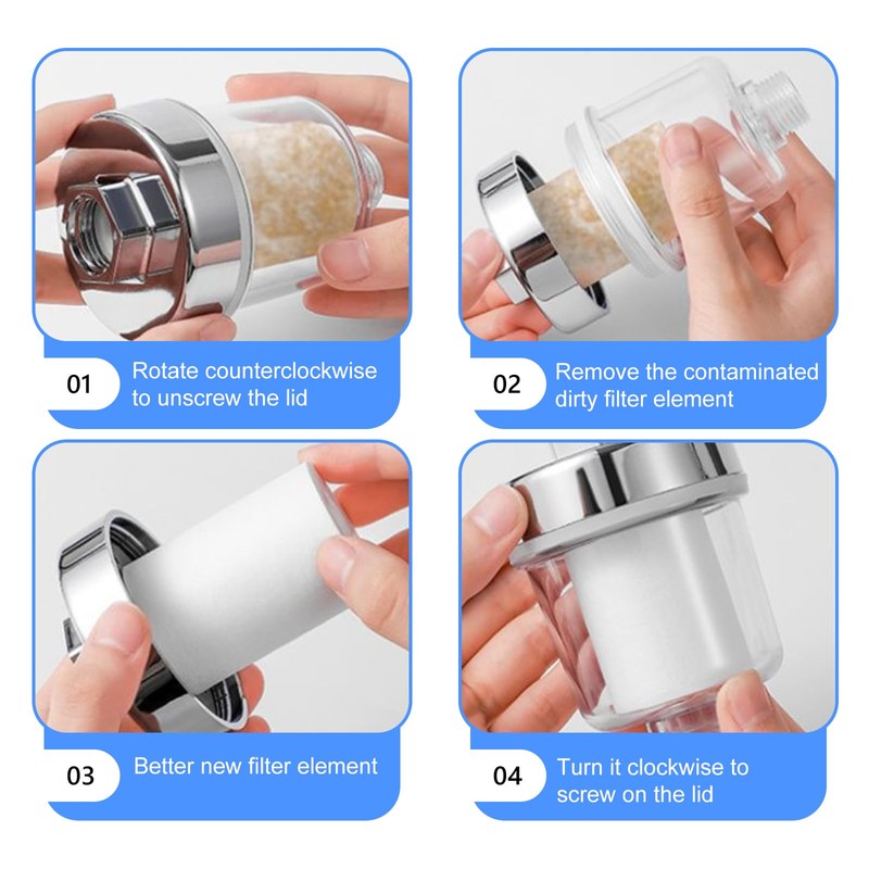 Pack of 3 Water Filter Shower Filter Universal Shower Filter