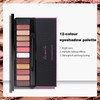 12 Colours Glitter Eyeshadow Palette, Warm Neutrals, Waterproof Pigmented Eye