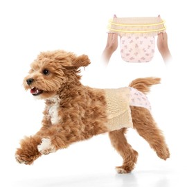 Dog Diapers Female, Disposable Diapers for Female Dog with Stretchy Waist, Pull Up Puppy Wraps for Doggie in Heat Period Super Absorbent Doggy Diaper for Dogs 100PCS (S)