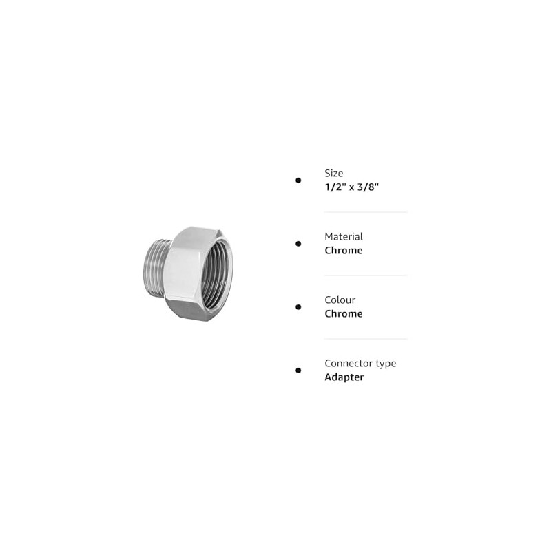Pipe Connection Reduction Fittings Chrome Female x Male 1/2" x