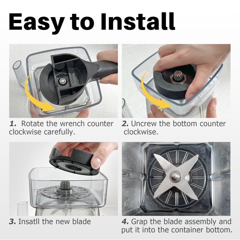 Blade Replacement Parts Compatible with Vitamix, Blender Wet Blade Replacement