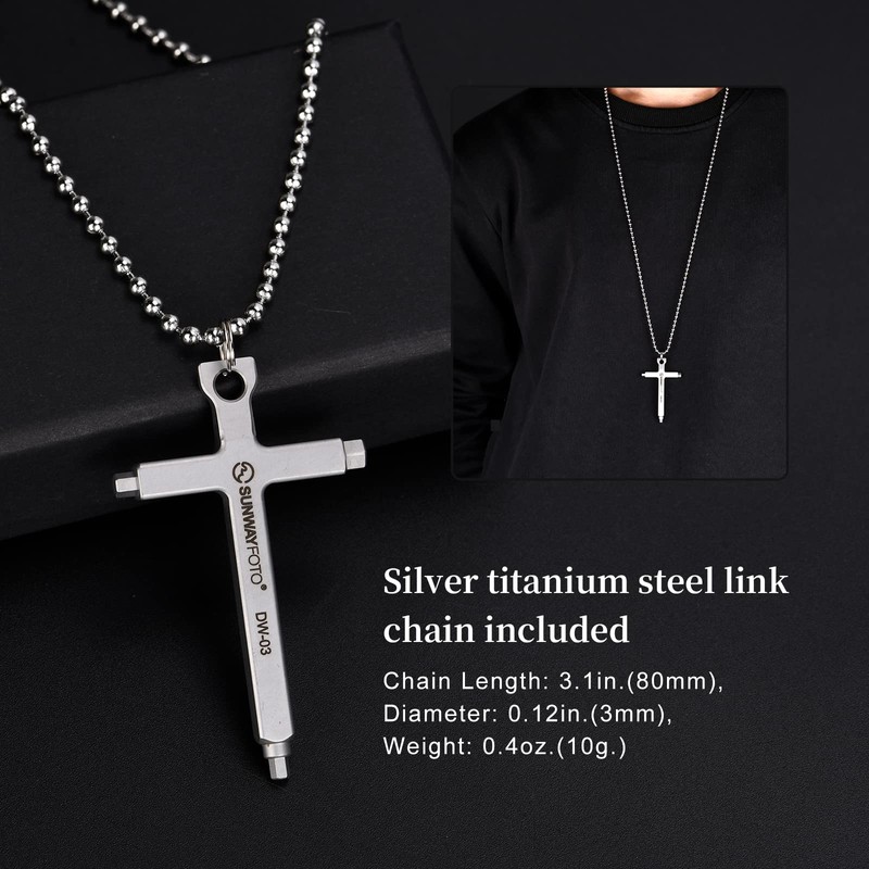SUNWAYFOTO DW-03 Hex Key Wrenches Stainless 2.5/3/4mm Steel Cross necklace