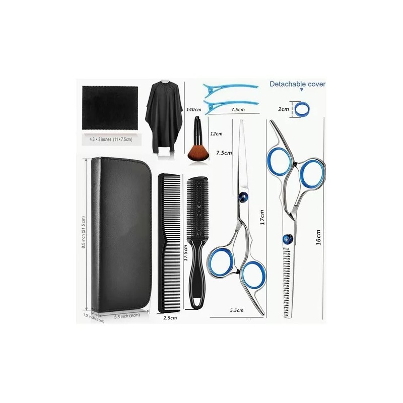 LS Tijeras Barbero Cabello Estilista Inoxidable Portátil Kit