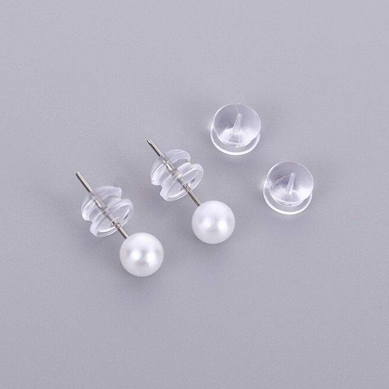 Silicone Earring Backs, Clear Earring Backings, 20PCS Soft Earring Stoppers,