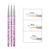 Veraly Pinceles Profesional Para Mano Alzada Decoración Uñas 3pz F