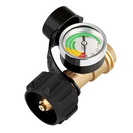 zhongko Propane Tank Gauge, Gases Leak Detector with Qcc1/Type 1 Connection, Gases Bottle Level Indicator, Outdoor Gas Tank Adapter with Heavy Duty Pressure Gauge for Barbecue, Lantern, Heater