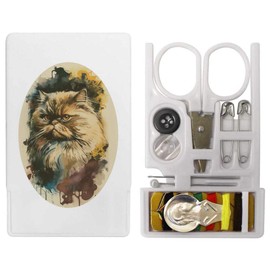 'Persian Cat Portrait' Mini Travel Sewing Kit (SE00037845)