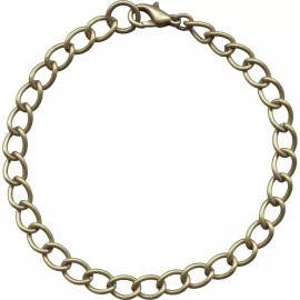 TMGP 2 Antiqued Brass Plated Steel Charm Bracelets with Lobster Clasps