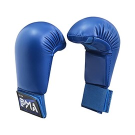 Playwell Martial Arts Karate Competition Vinyl Sparring Mitts, Gloves - Blue (Small)