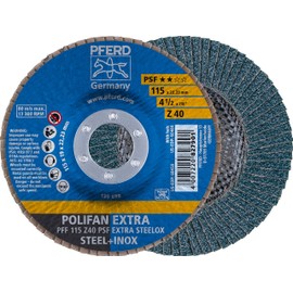 4-1/2" x 7/8" POLIFAN® Flap Disc - Flat PSF-Extra, Zirconia, 40 Grit
